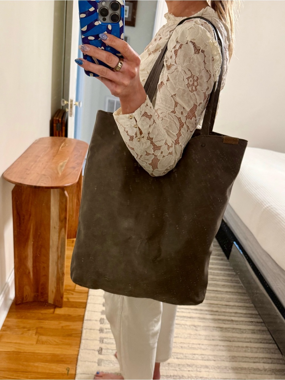 Handmade Oversized Vegan Leather Tote Bag | Extra large tote bag